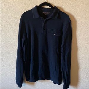 Michael Kors navy long sleeve polo